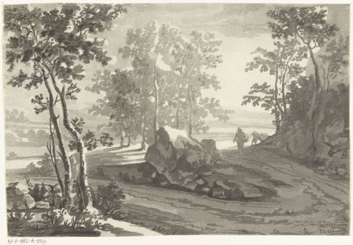 Wooded landscape with a cattle drover