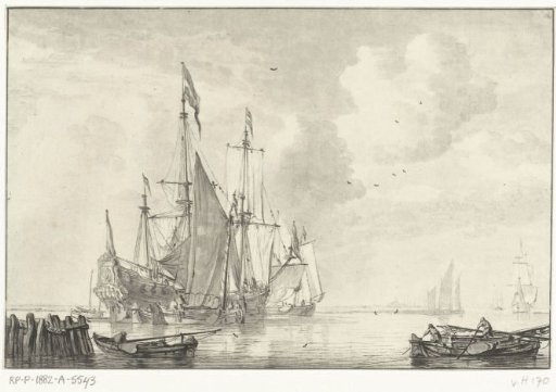 Harbour with ships at Hoorn