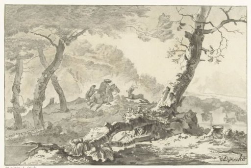 Landscape with a deer hunt