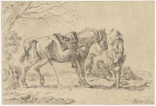 Rider Beside a Urinating Horse
