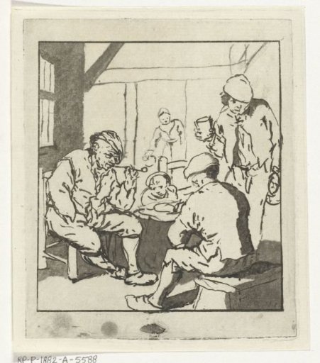 Interior with a peasant family