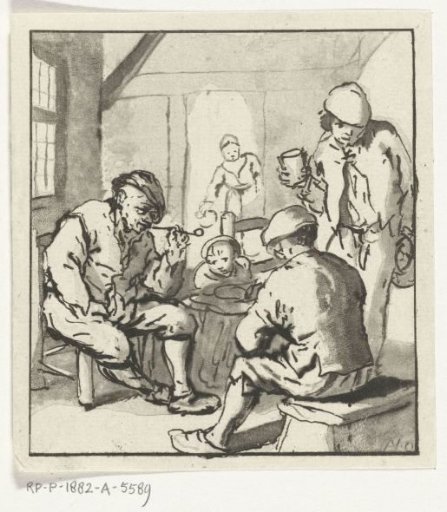 Interior with a peasant family