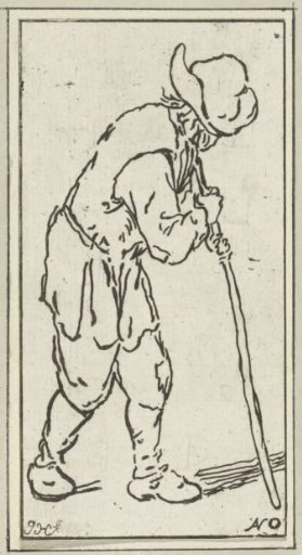 Man leaning on a staff