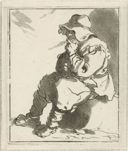 Man Sitting on a Stone