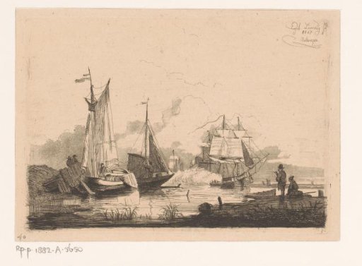Salvo shots at the sailing out of the three-master Macassar