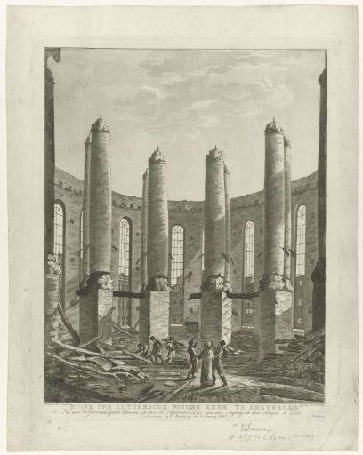 Ruin of the New Lutheran Church in Amsterdam after the fire of 1822