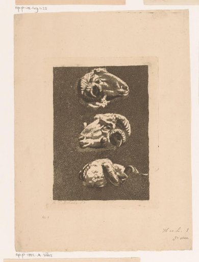 Three ram's heads