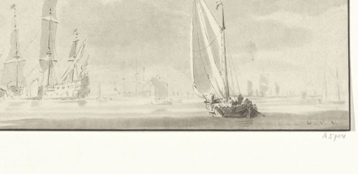 Calm sea with ships