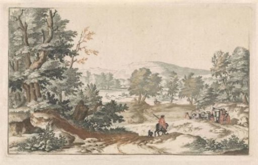 Wooded landscape with a road