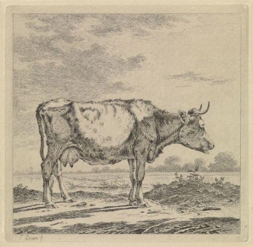 Landscape with a Cow at the Water's Edge
