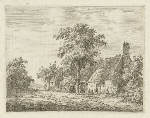 Two dwellings along a road