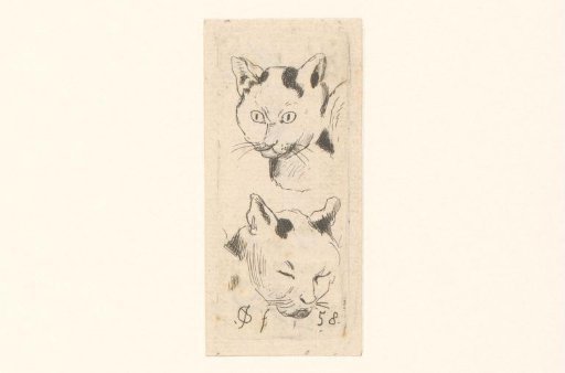 Two cat heads