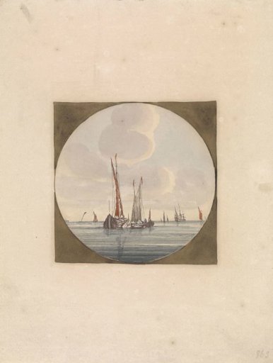Sailing ships on smooth sea