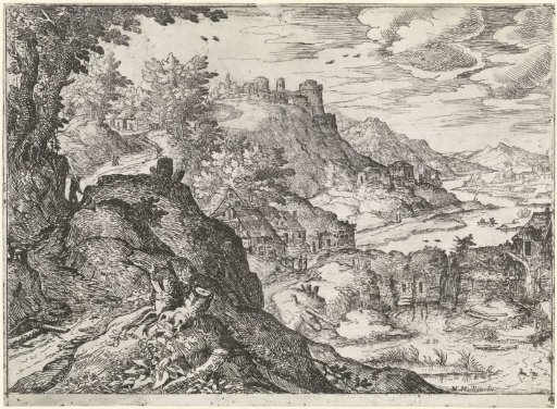 Berglandschap met een watermolen