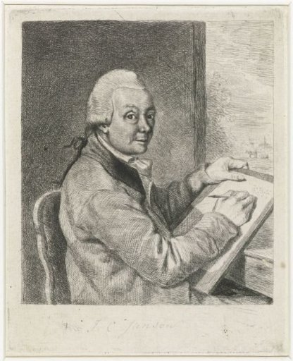 Portrait of the artist Johannes Janson, drawing