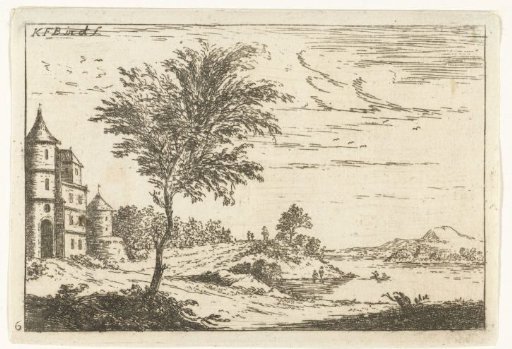 River landscape with castle