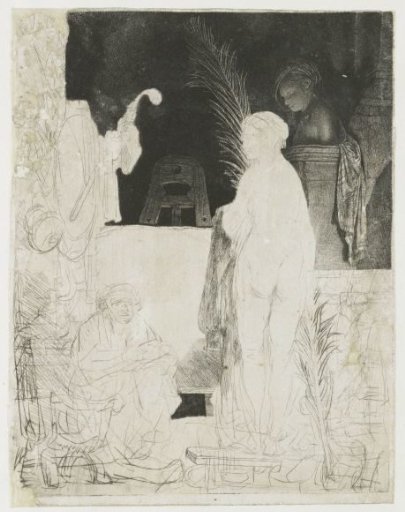 The artist drawing from the model