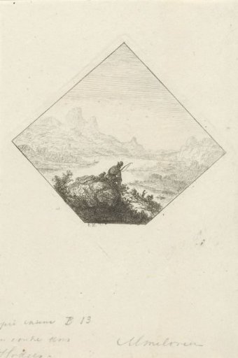 Seated Figure in a Vast Landscape