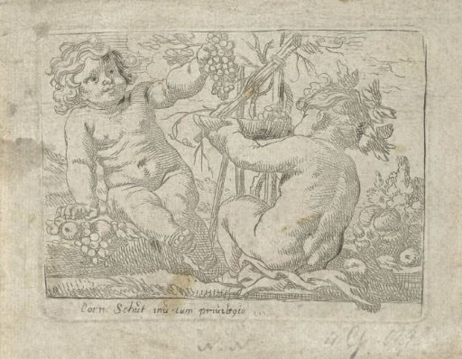 Two children with a bunch of grapes