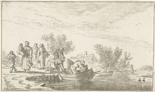 River View with Moored Rowboat