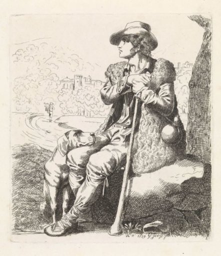 Resting Shepherd with Dog