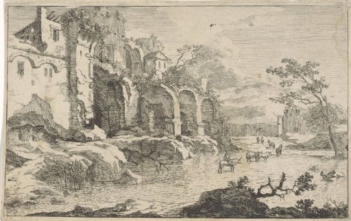 Landscape with ruin and shepherd