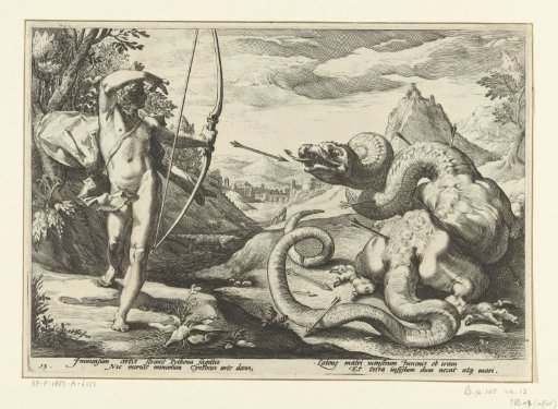 Apollo Kills the Giant Serpent Python