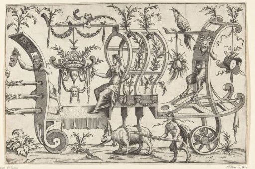 Triumphal Chariot Drawn by a Fantastical Beast with a Goat's Beard