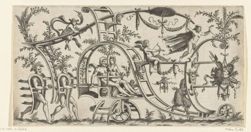 Triumphal chariot with a man and a woman