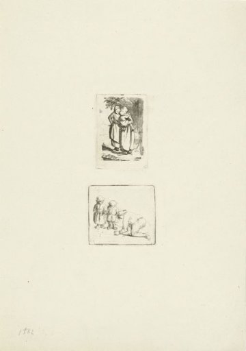 A man and two boys playing marbles
