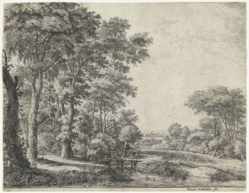Wooded Edge with a Wooden Bridge
