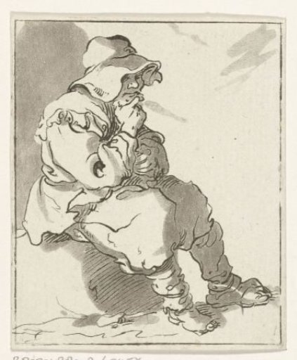 Man Sitting on a Stone