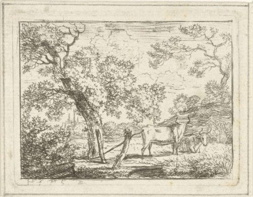 Landscape with Two Cows