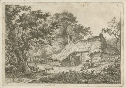 Farm with Woman, Child and Dog