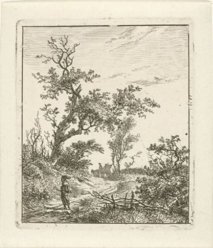 Landscape with woman and cart