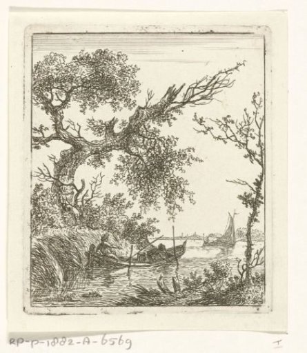Rowing boat with two men