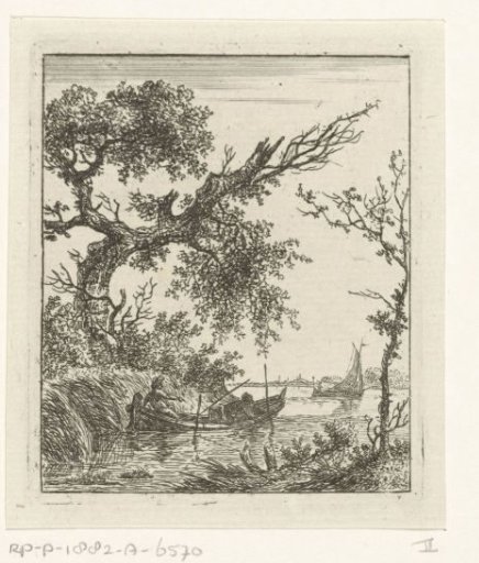 Rowing boat with two men