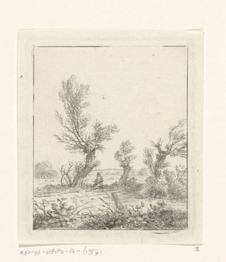 Sketcher among willows