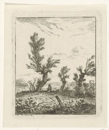 Sketcher among willows