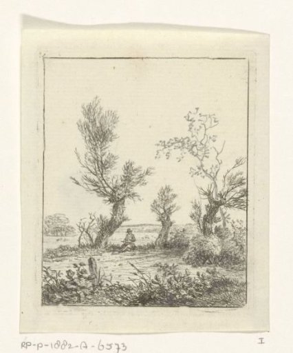Sketcher among willows