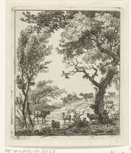 Landscape with a herd of cattle