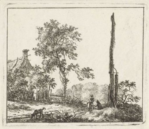 Landscape with a tall pole