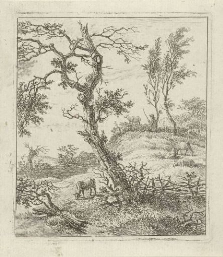 Landscape with a shepherd on a hill