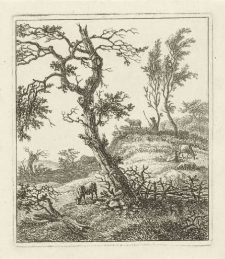 Landscape with a shepherd on a hill
