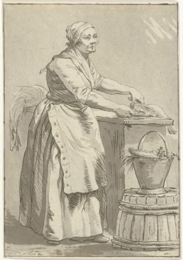 Woman cleaning fish