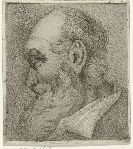 Portrait of an old man, in profile