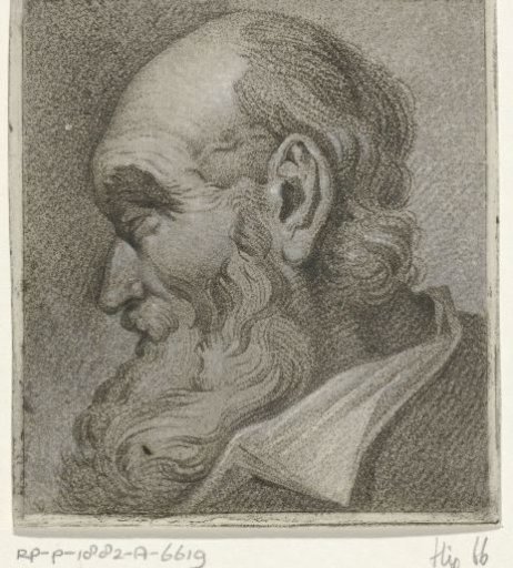 Portrait of an old man, in profile