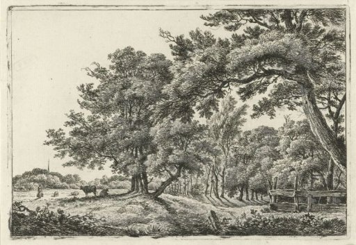 Landscape with two cows in the shade