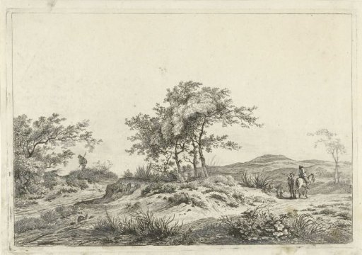 Landscape with a rider and a pedestrian