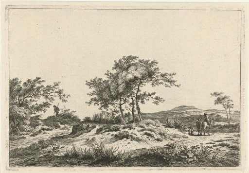 Landscape with a rider and a pedestrian